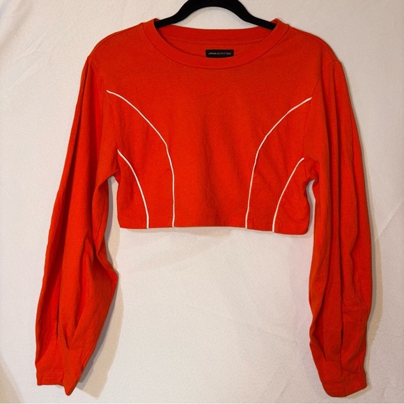 Urban Outfitters UO Orange Pullover Cropped Top Cotton Size S - Picture 1 of 10